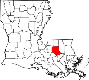 Map of Louisiana highlighting Livingston Parish