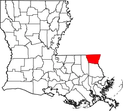 Location within the U.S. state of Louisiana