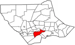 Map of Lycoming County, Pennsylvania highlighting Armstrong Township