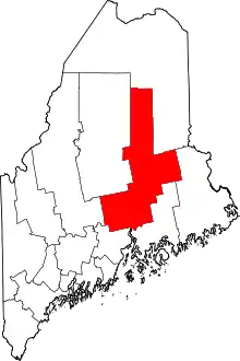 Map of Maine highlighting Penobscot County