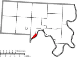 Location of Middleport in Meigs County