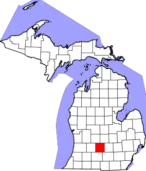 State map highlighting Eaton County