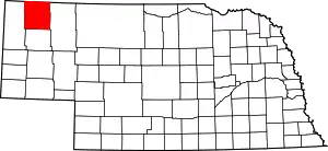 State map highlighting Dawes County