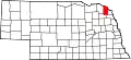 Map of Nebraska highlighting Dixon County