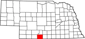 State map highlighting Furnas County