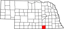 State map highlighting Nuckolls County