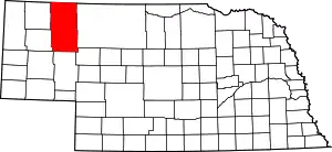 State map highlighting Sheridan County