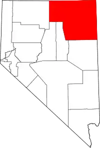 State map highlighting Elko County