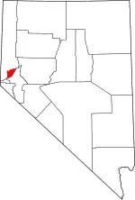 State map highlighting Storey County