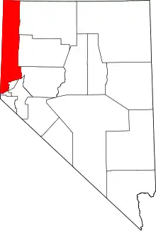 Map of Nevada highlighting Washoe County