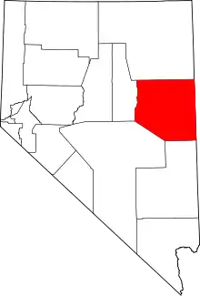 State map highlighting White Pine County