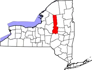 State map highlighting Herkimer County