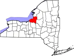 State map highlighting Oswego County