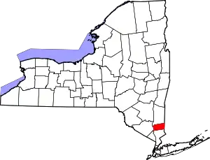 Map of New York highlighting Putnam County