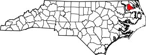 State map highlighting Perquimans County