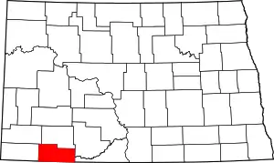 State map highlighting Adams County