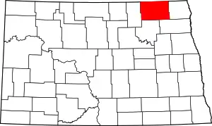 State map highlighting Cavalier County