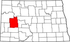 State map highlighting Dunn County