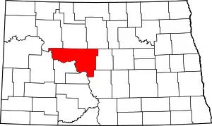 State map highlighting McLean County