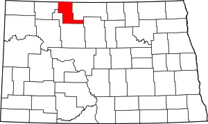 State map highlighting Renville County