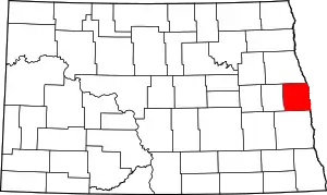 State map highlighting Traill County