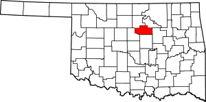 Map of Oklahoma highlighting Payne County