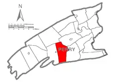 Map of Perry County, Pennsylvania highlighting Spring Township