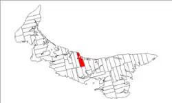 Map of Prince Edward Island highlighting Lot 24