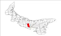 Map of Prince Edward Island highlighting Lot 31