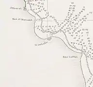 Al Huwaila (Al Owhale) in G.B. Bruck's 1824 map