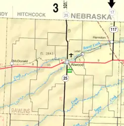 KDOT map of Rawlins County (legend)