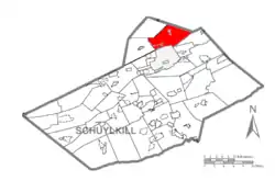 Map of Schuylkill County, Pennsylvania Highlighting East Union Township