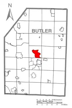 Location within Butler County