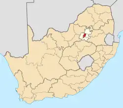 Location in Gauteng