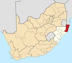 Location in South Africa