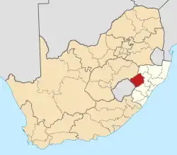 Location in the KwaZulu-Natal