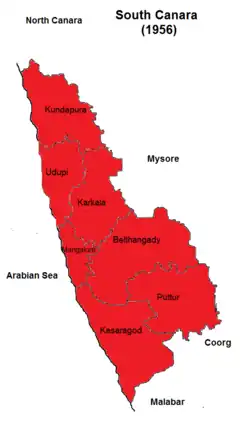 Location of South Canara