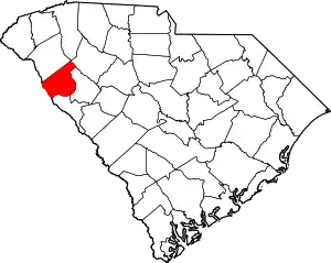 State map highlighting Abbeville County