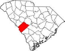 State map highlighting Aiken County