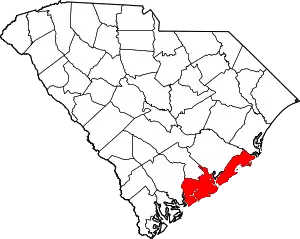 State map highlighting Charleston County