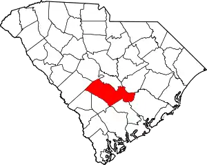 State map highlighting Orangeburg County