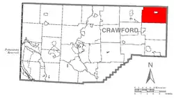 Location of Sparta Township in Crawford County