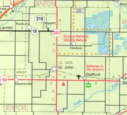 KDOT map of Stafford County (legend)