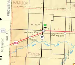 KDOT map of Stanton County (legend)