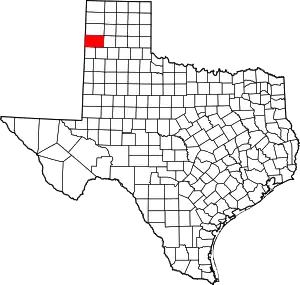 Map of Texas highlighting Deaf Smith County