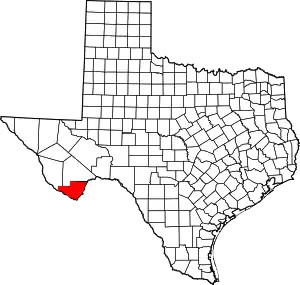 Map of Texas highlighting Foley County