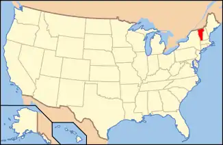 Location of Vermont with the U.S.