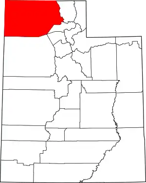 State map highlighting Box Elder County