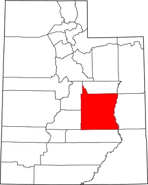 State map highlighting Emery County