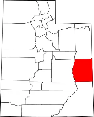 State map highlighting Grand County